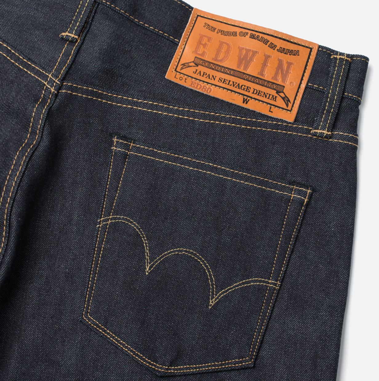 Edwin ED-80 Slim Tapered Nihon Menpu Japan Selvage (shrink to fit) Raw W32 L34