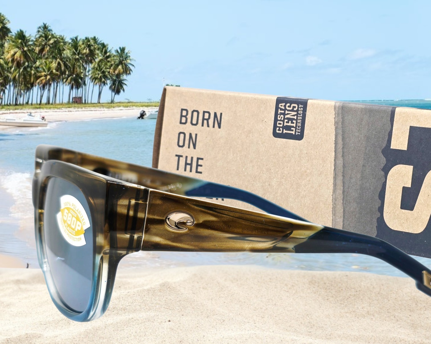 COSTA DEL MAR shiny wahoo/silver mirror WATERWOMAN polarized 580P sunglasses NEW