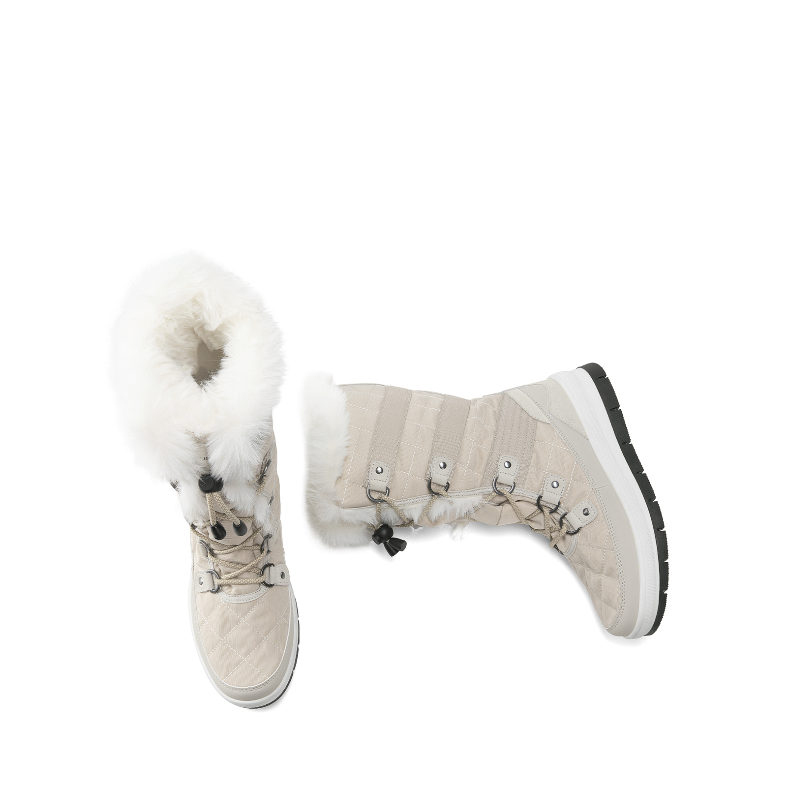 Women Snow Boots Classic Fur Lined Lace up Mid Calf Outdoor Indoor Ski Boots