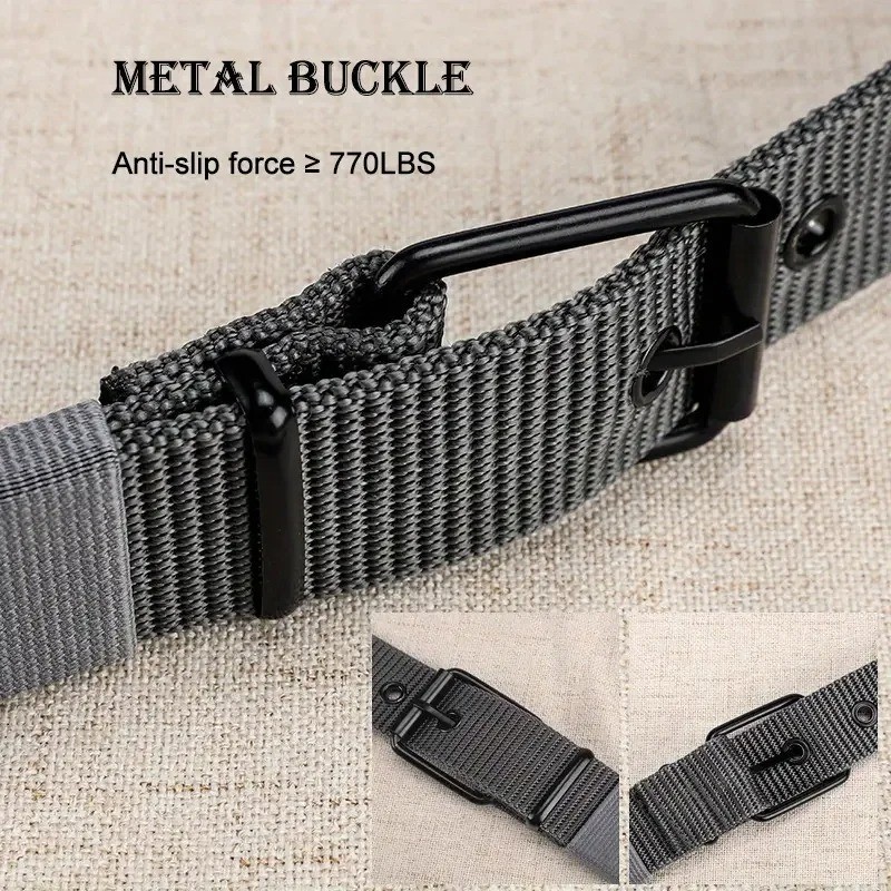 Men Nylon Canvas Tactical Belt Heavy Duty Quick Release Buckle Work Belt