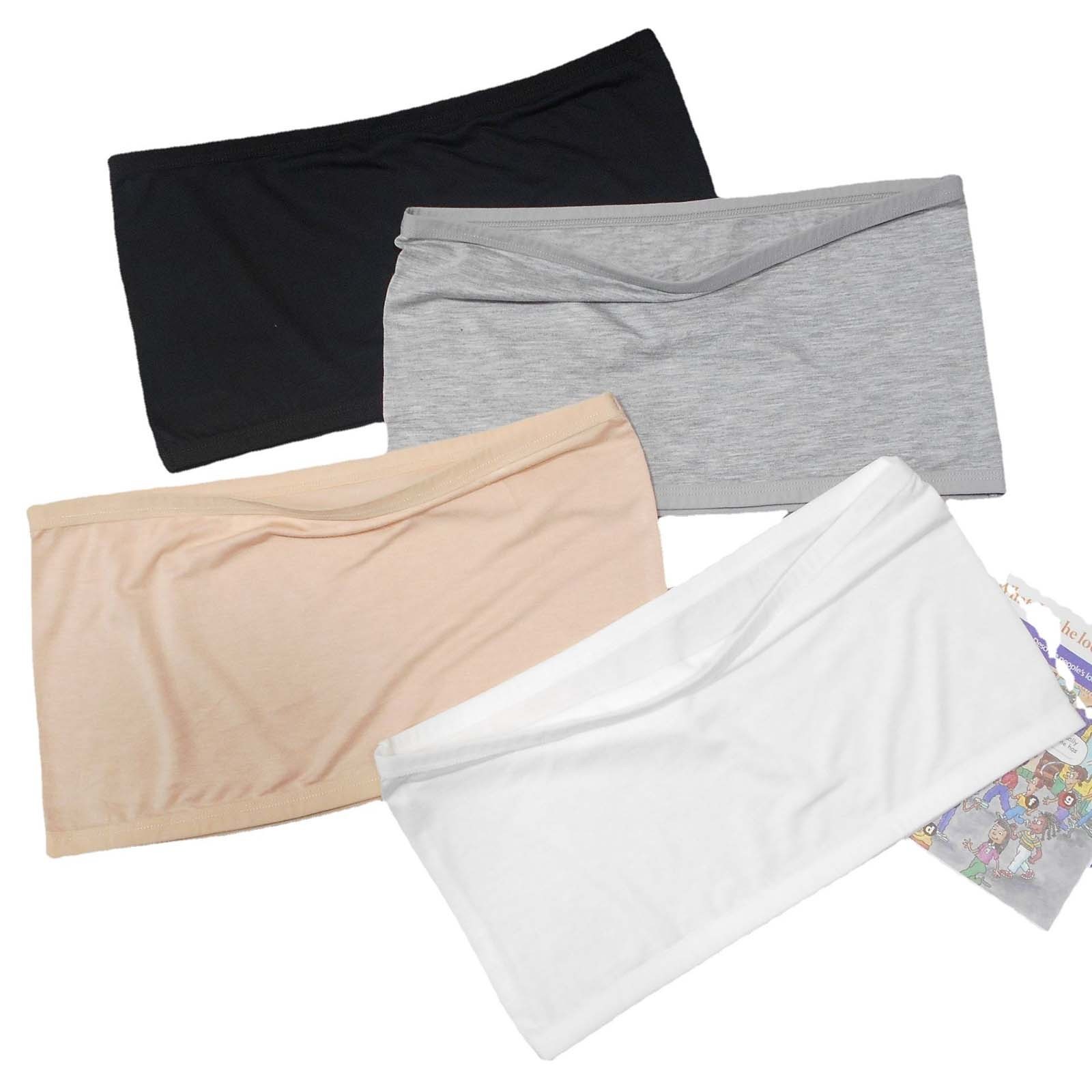Women Strapless Modal Cotton Bandeau Bra Anti Slip No Pad Plus Size Summer Crop