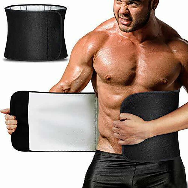 Men Sauna Belly Fat Burner Body Shaper Waist Trainer Sweat Belt for Weight Loss