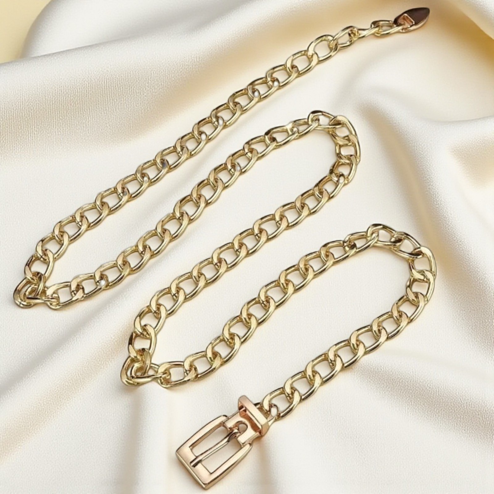 Lightweight Buckle Metal Waist Chain Link Belt Luxury For Women Gold