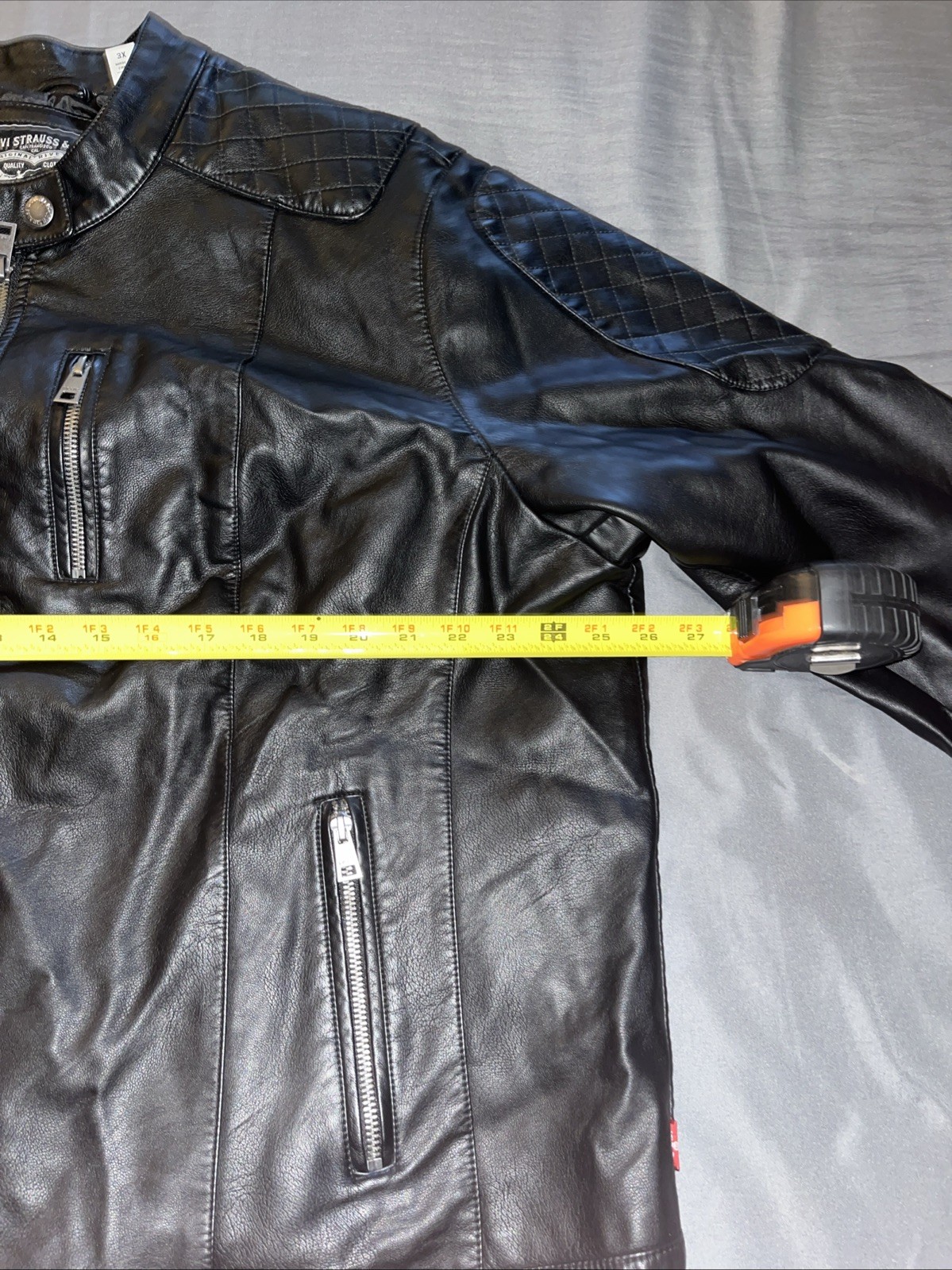 New Levi’s Black Faux Leather Womens Jacket 3X; 2022 Motocross Racer Style