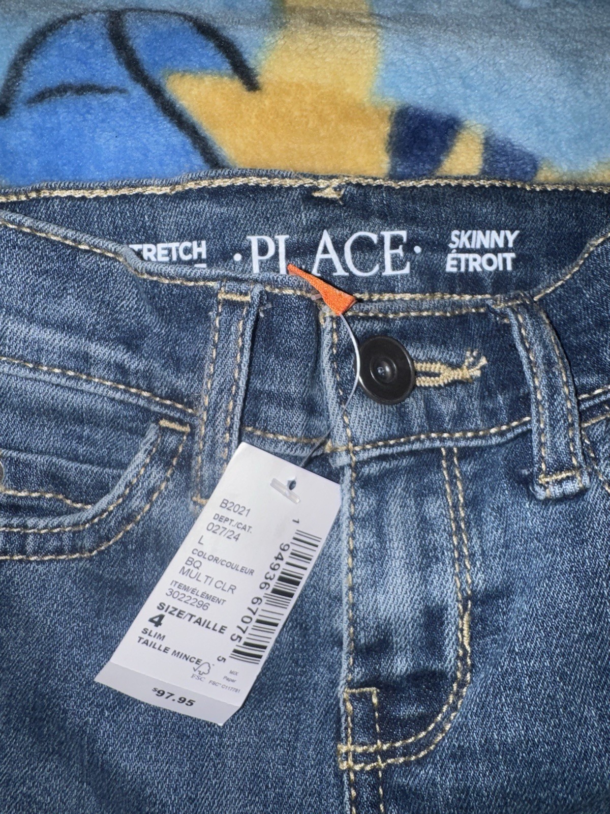 The Children’s Place Girls Skinny Stretch Denim Jeans Slim Fit Size 4 Black 3