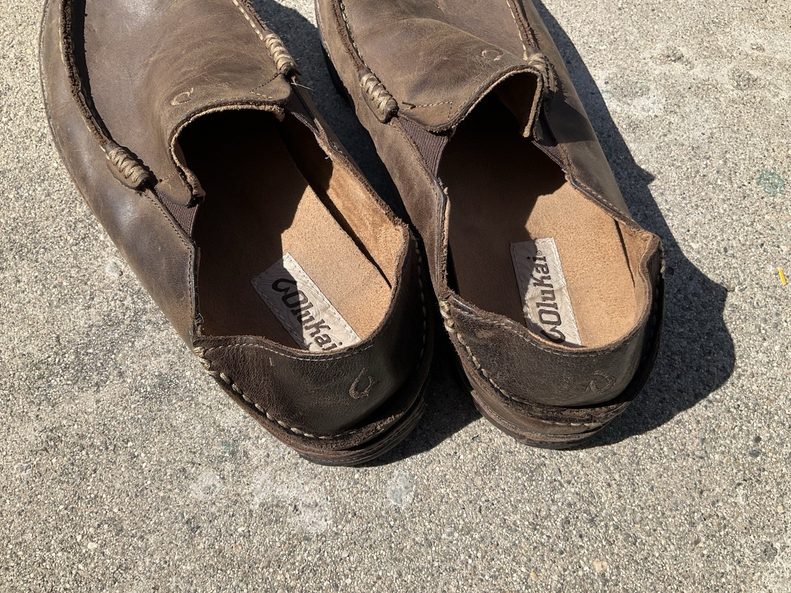 OluKai Moloa Shoes Brown Leather Loafer Slide Men’s 8 EUR 41 $140