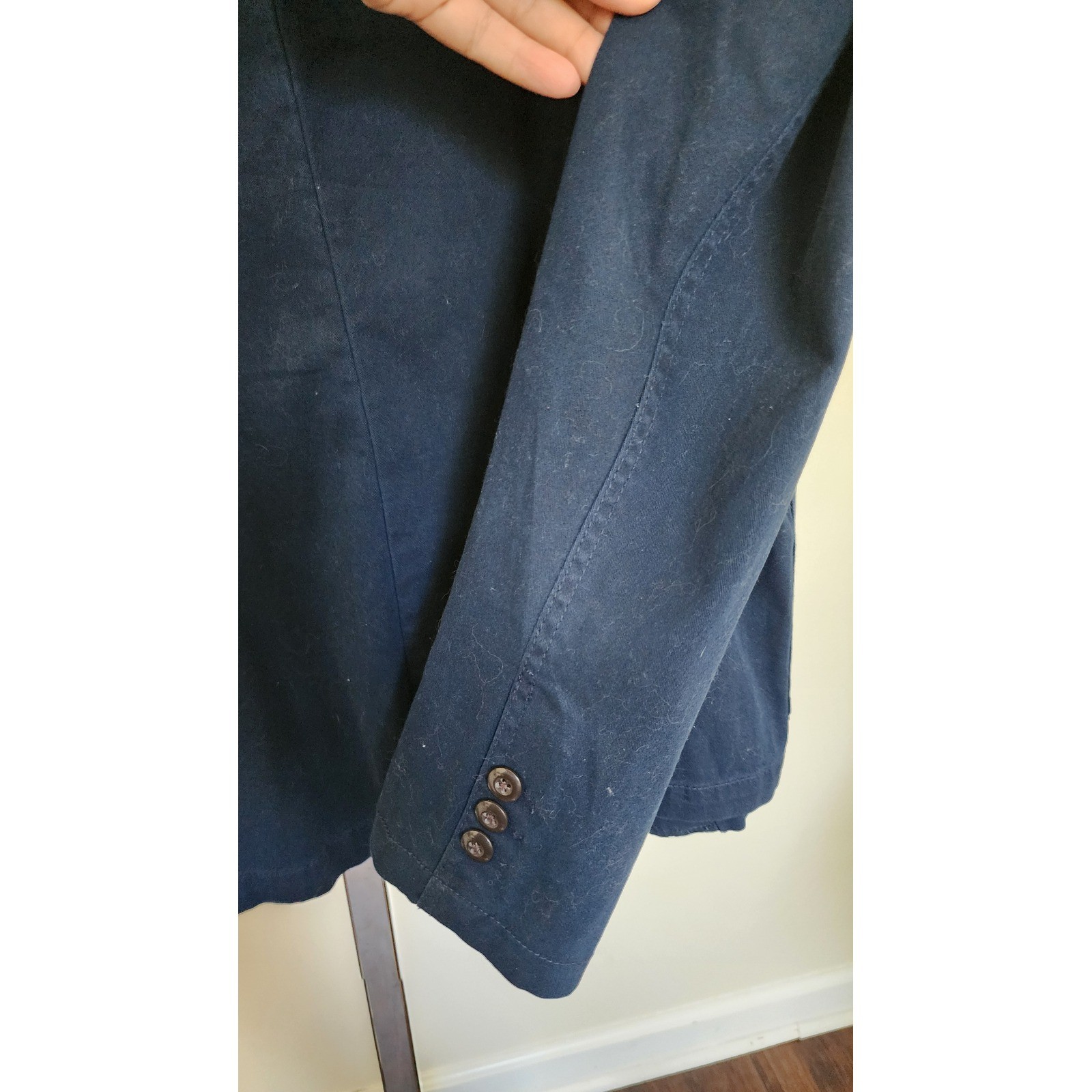St Johns Bay Mens Navy Blue Cotton Blend Chore Coat Jacket Large Workwear Blazer