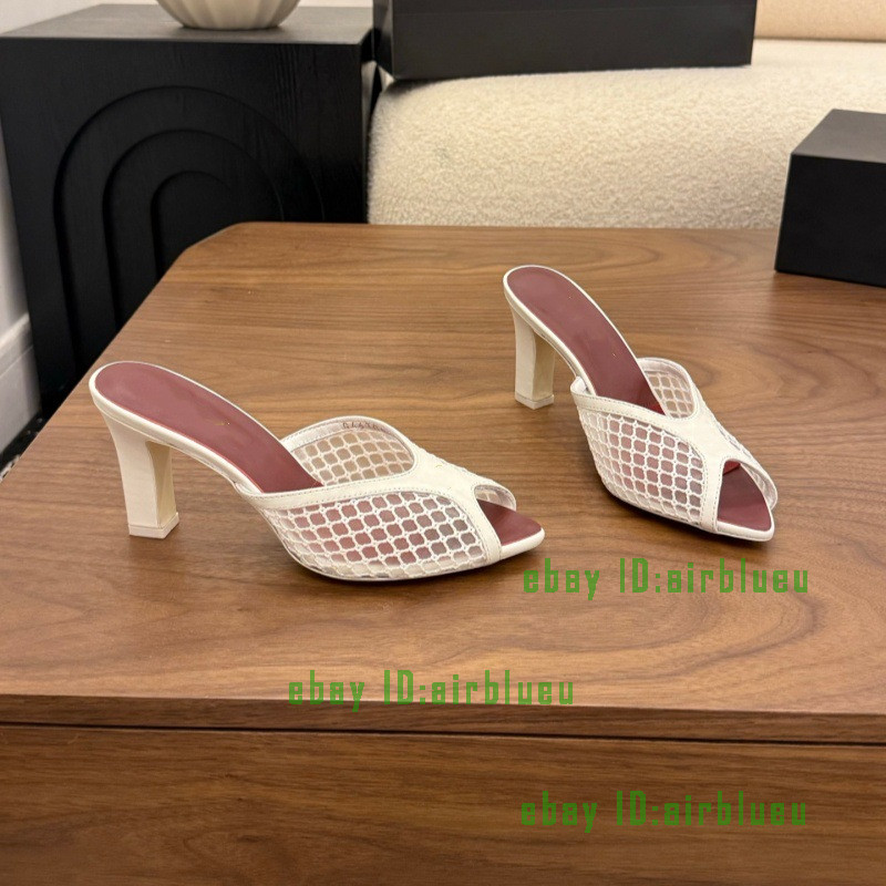 thick-heeled slippers 2026 summer hollow fishmouth high-heeled slippers 35-41