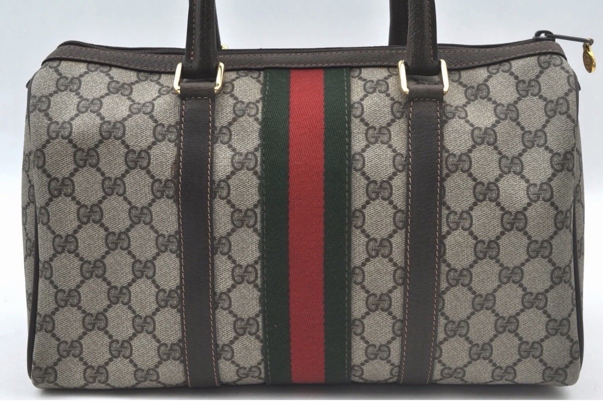 Vintage Gucci Sherry Monogram Boston Bag