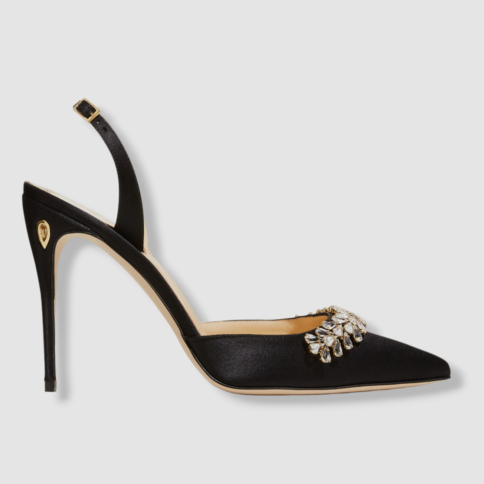 $1050 Jennifer Chamandi Women’s Black Vittorio Satin Sandal Shoes EU 40/US 10