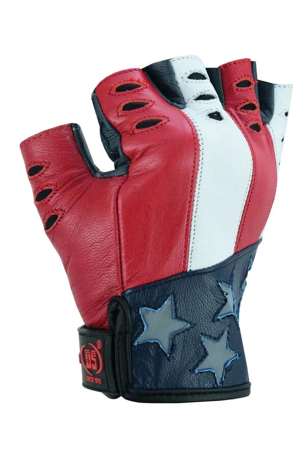 Mens Genuine Goat Leather Fingerless Half Finger Motorcycle Driving Biker Gloves