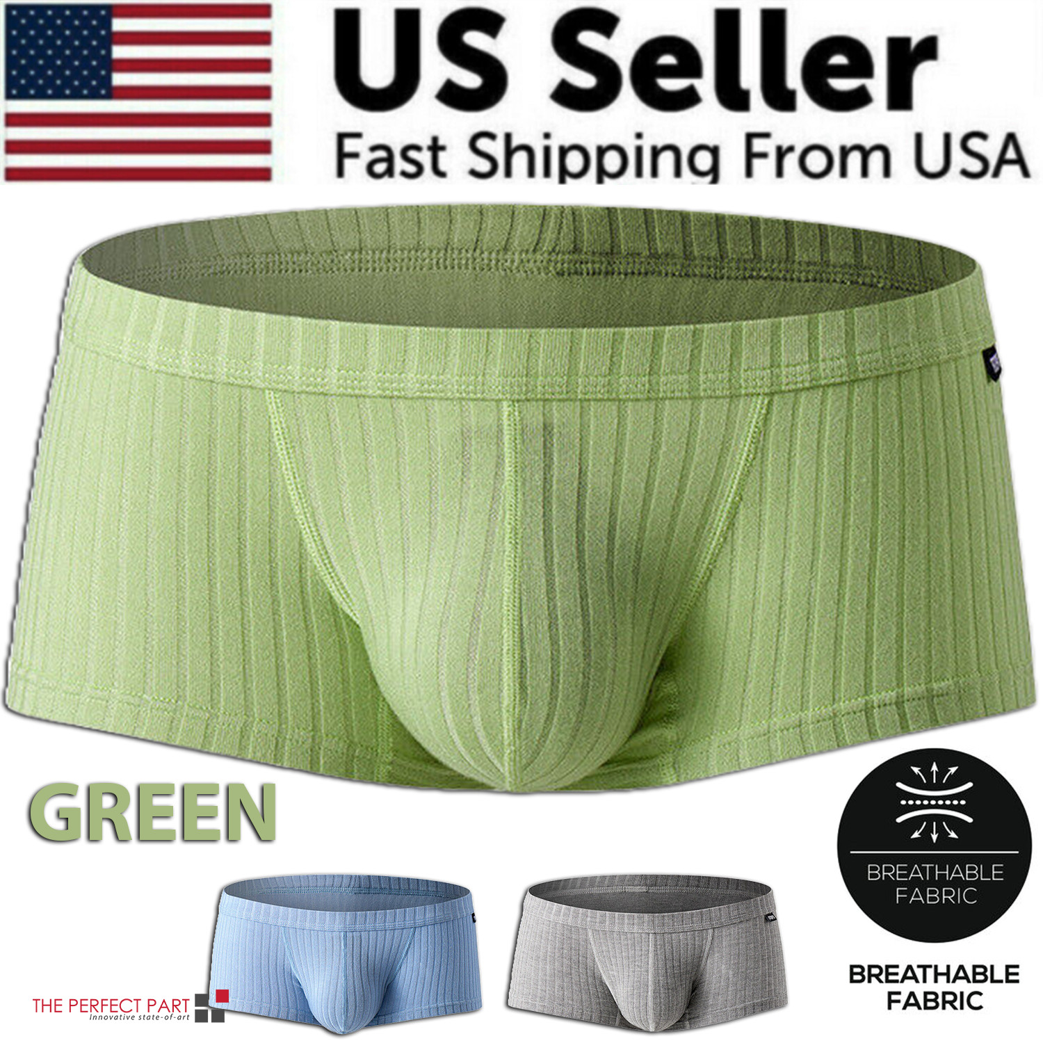 Men’s Sexy Underwear Low waist Briefs U Pouch Boxers Striped Shorts Underpants