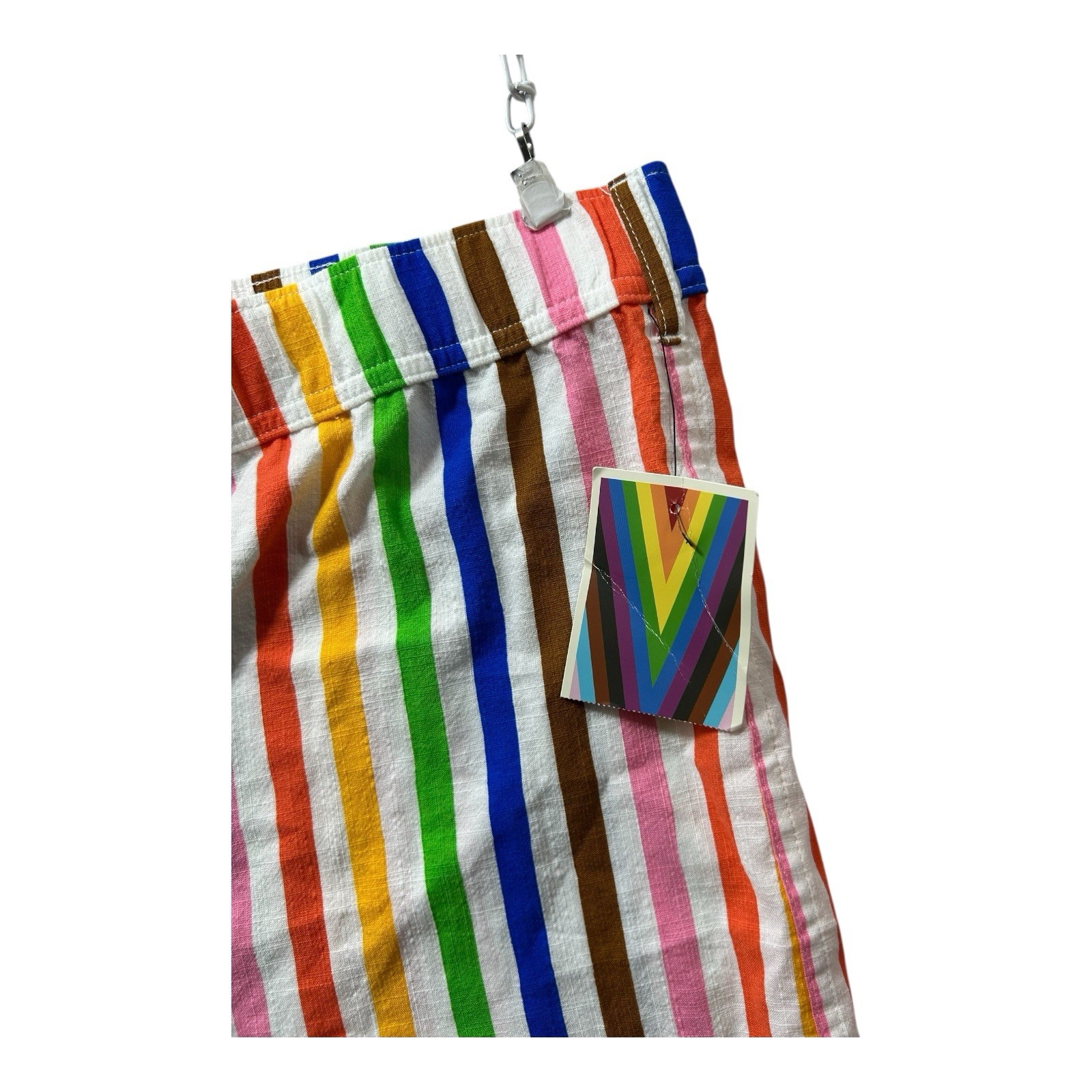 Pride Adult Bold Rainbow Elastic Pull-On Woven Shorts Unisex Adults Size 2XL New