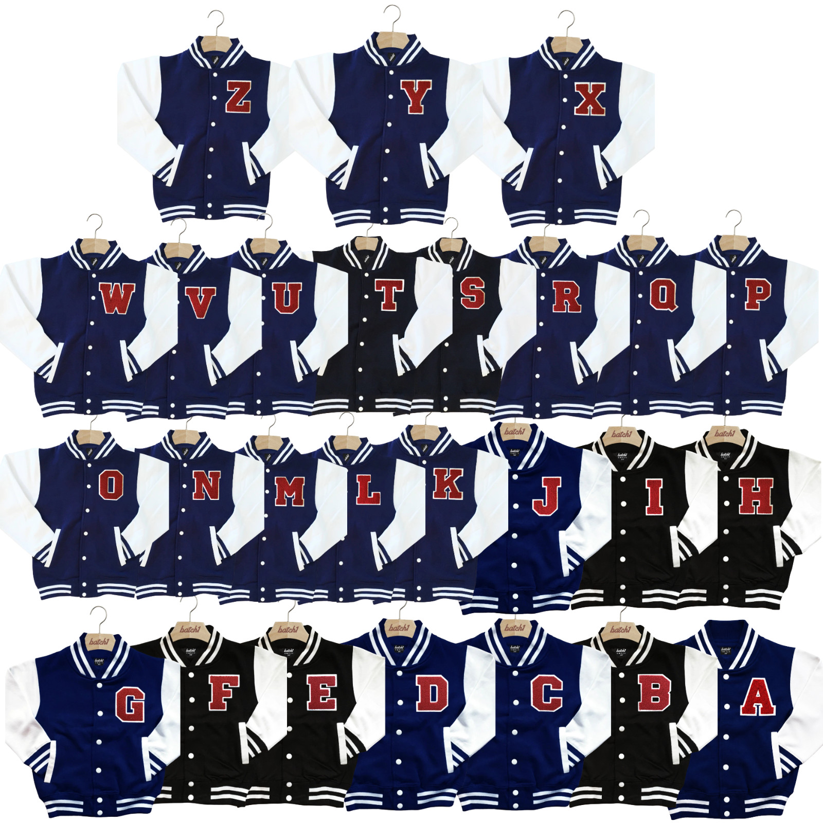 CLASSIC VARSITY BASEBALL JACKET UNISEX PERSONALIZED GENUINE US E COLLEGE LETTER