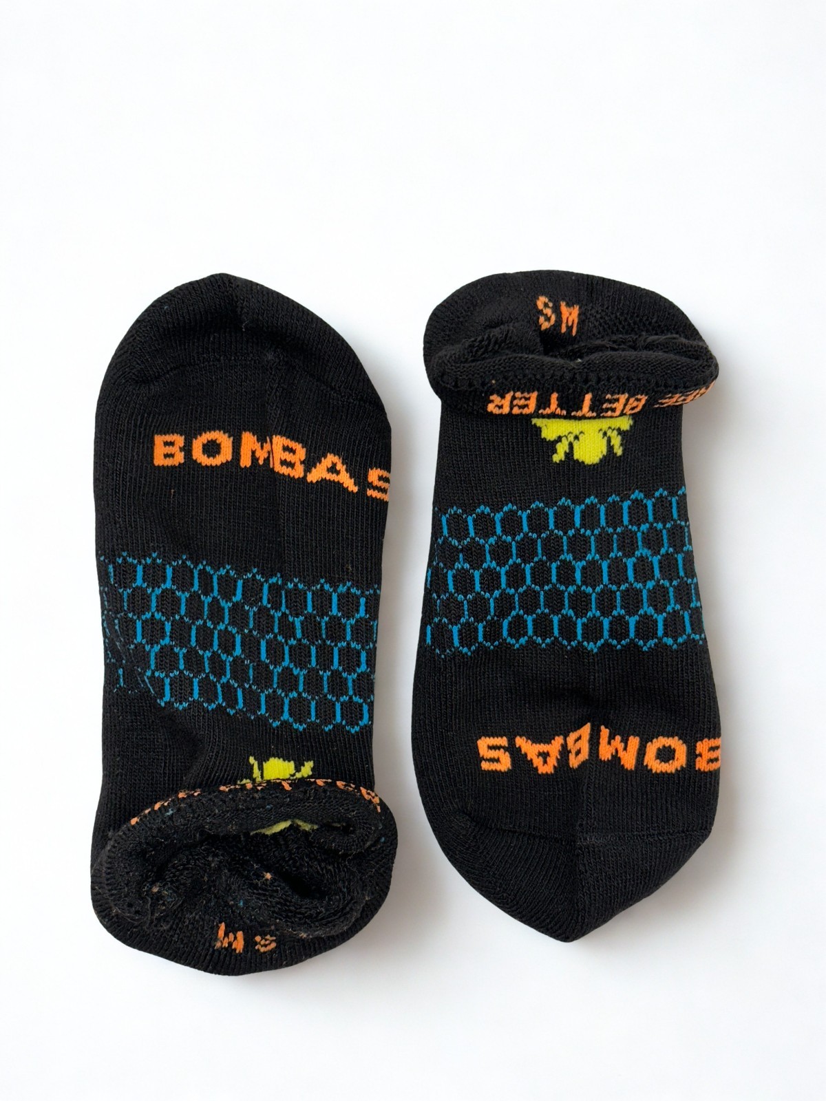 Bombas 3 Pairs Women’s Ankle Socks athletic Honeycomb Size Small 4-7.5 Black