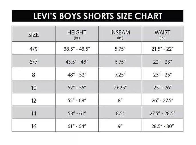 Levi’s Boys 511 Flexible 5 Pockets Denim Slim Fit Shorts, 955655