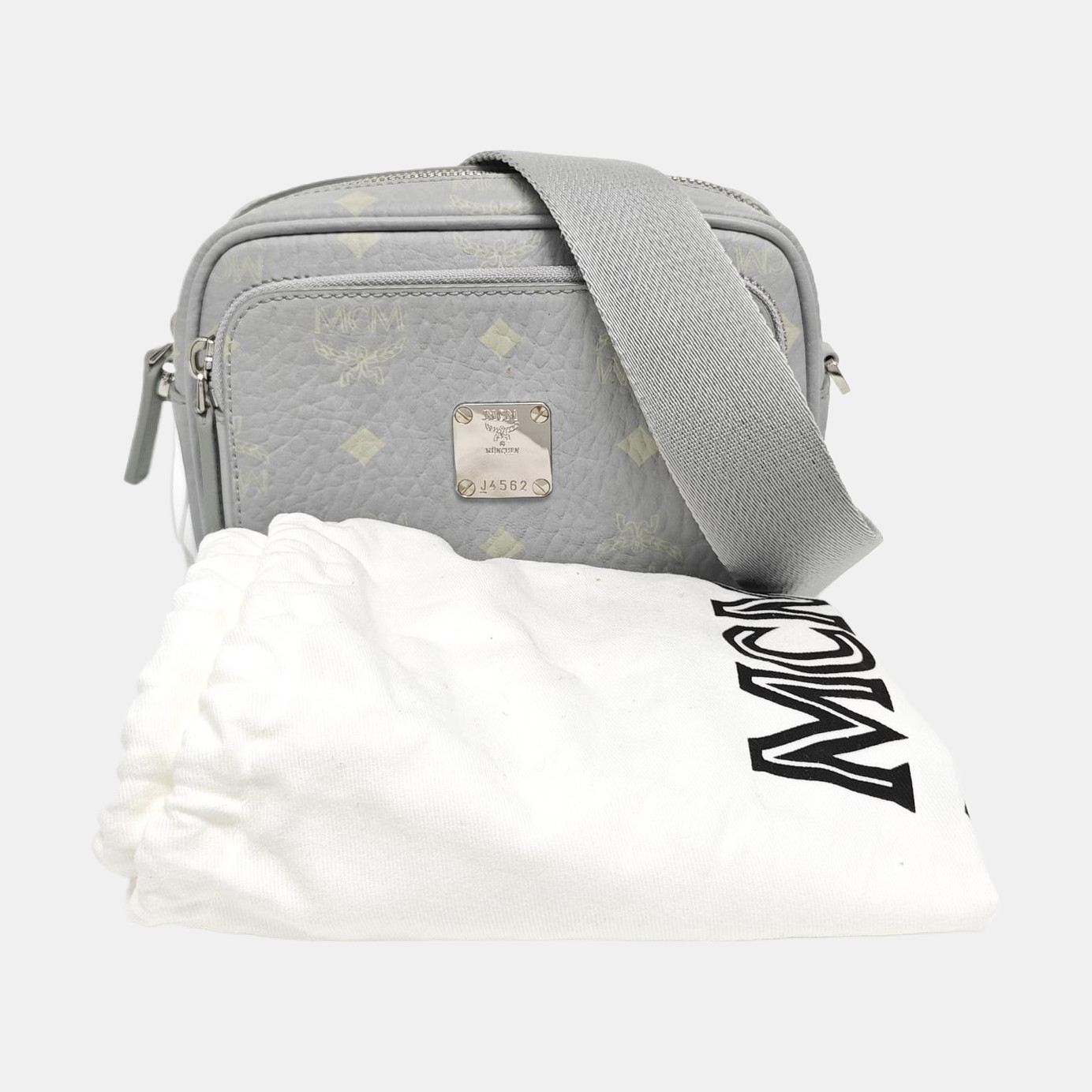 MCM Visetos Aren Monogram Print Trendy Nappa Leather Trim – Very Good #TH3TA1