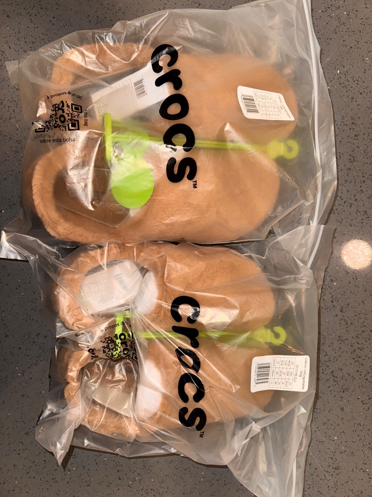 Crocs Classic Unforgettable Clog Milk Chocolate Fuzzy Slip-On W8/M6 & M11