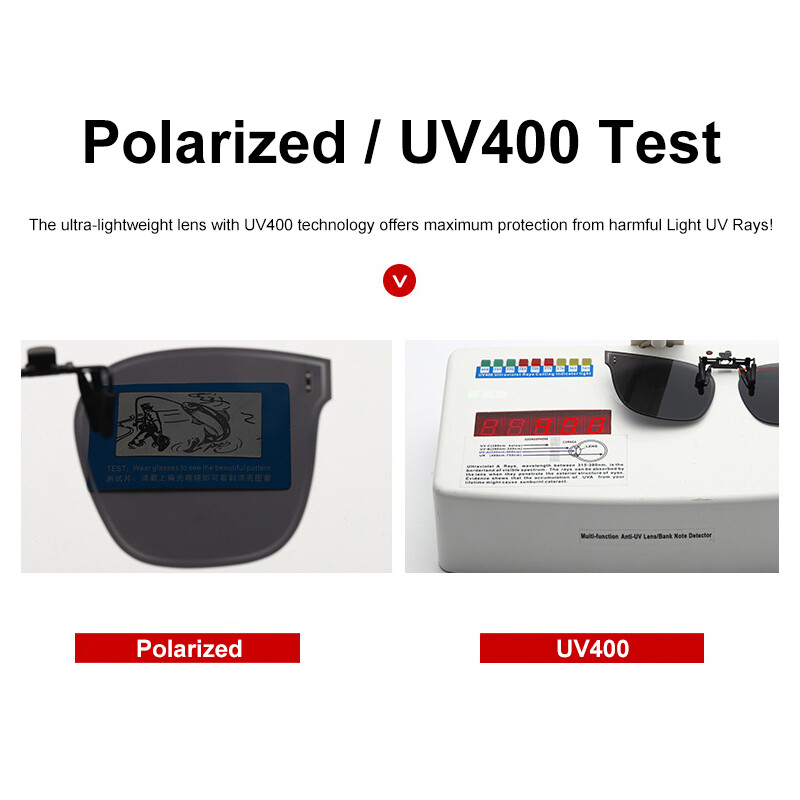 Polarized Clip On Sunglasses Eyewear Flip Up Lenses for Prescription Glasses