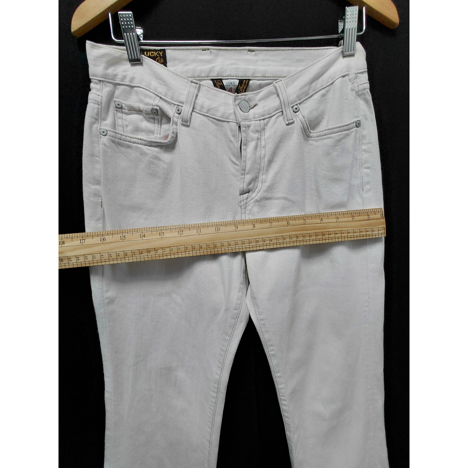 Lucky Brand Classic Rider Jeans Made in USA White Mid (10-12 in) Regular Size 4