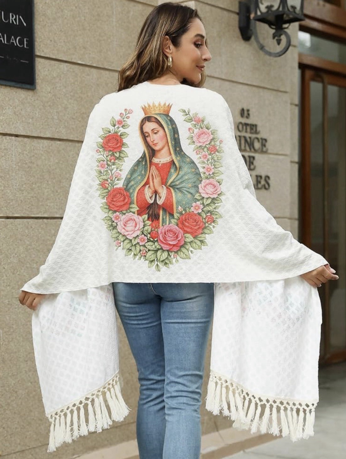 Virgin Mary Shawl for Women Our Lady of Guadalupe Catholic Prayer Shawl