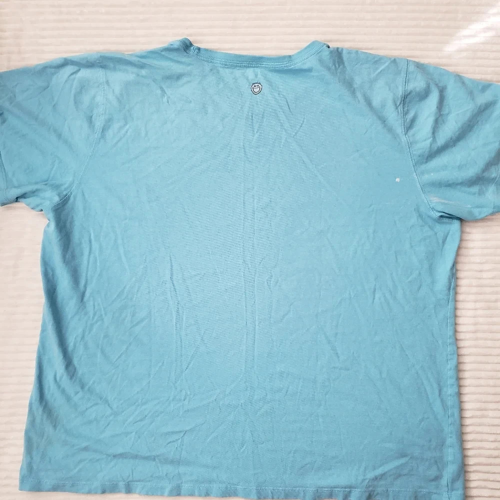 Life Is Good Womens Blue Pink Yellow Crew neck tee Sunglass T Shirt XXL
