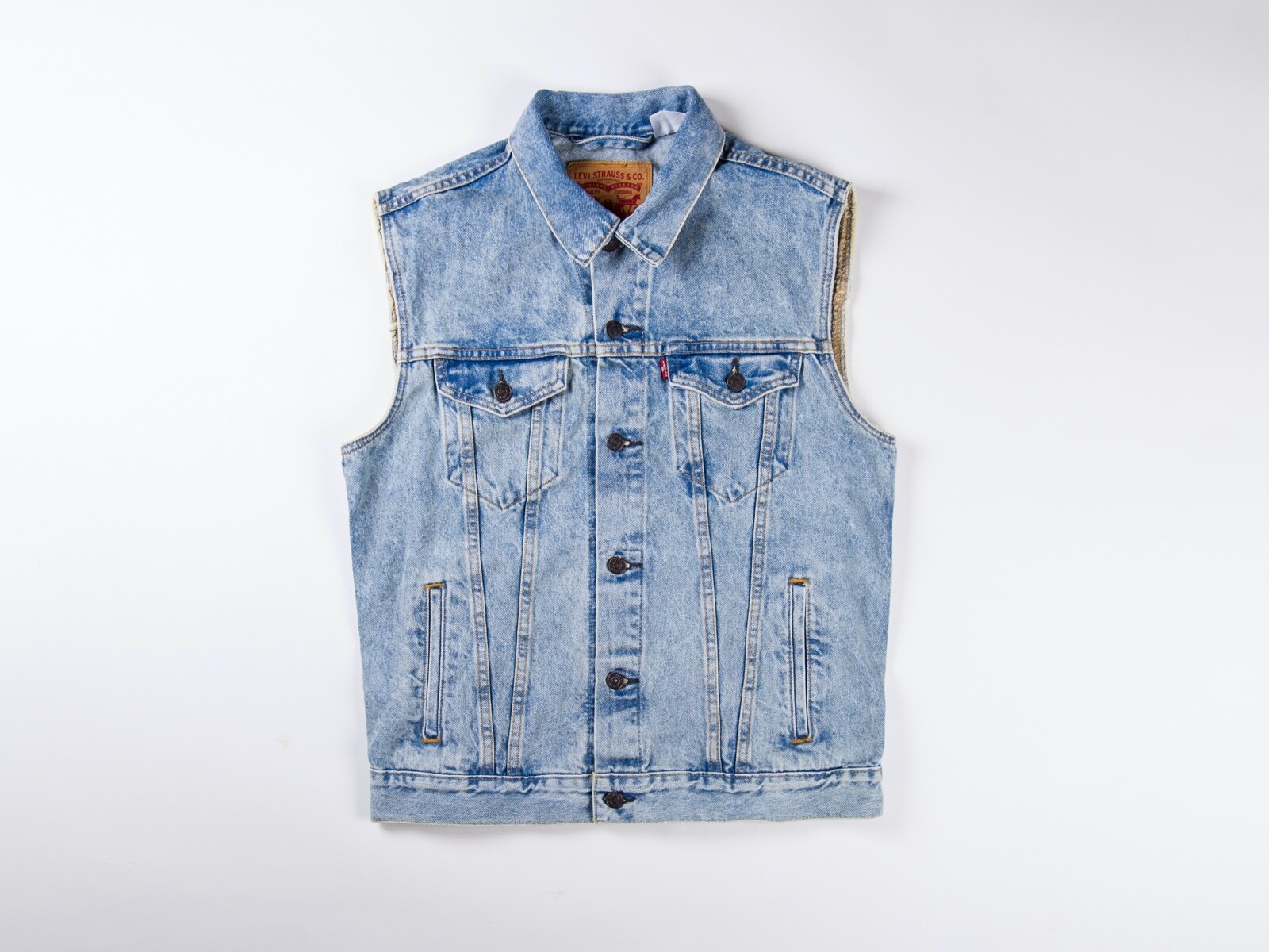 Levi’s Men’s Premium Cotton Button Up Denim Jeans Trucker Vest Blue 006