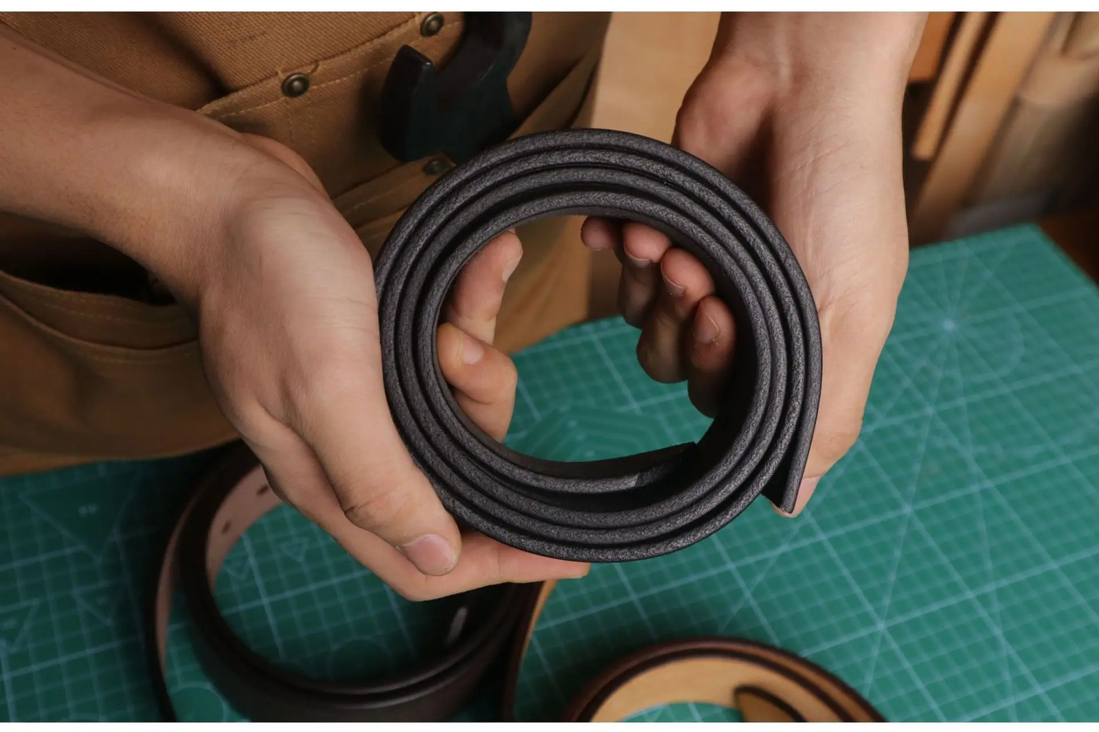 3.8CM Width 4.5MM Thickened Cowhide Cow Strap Genuine Leather Men Belt No Buckle