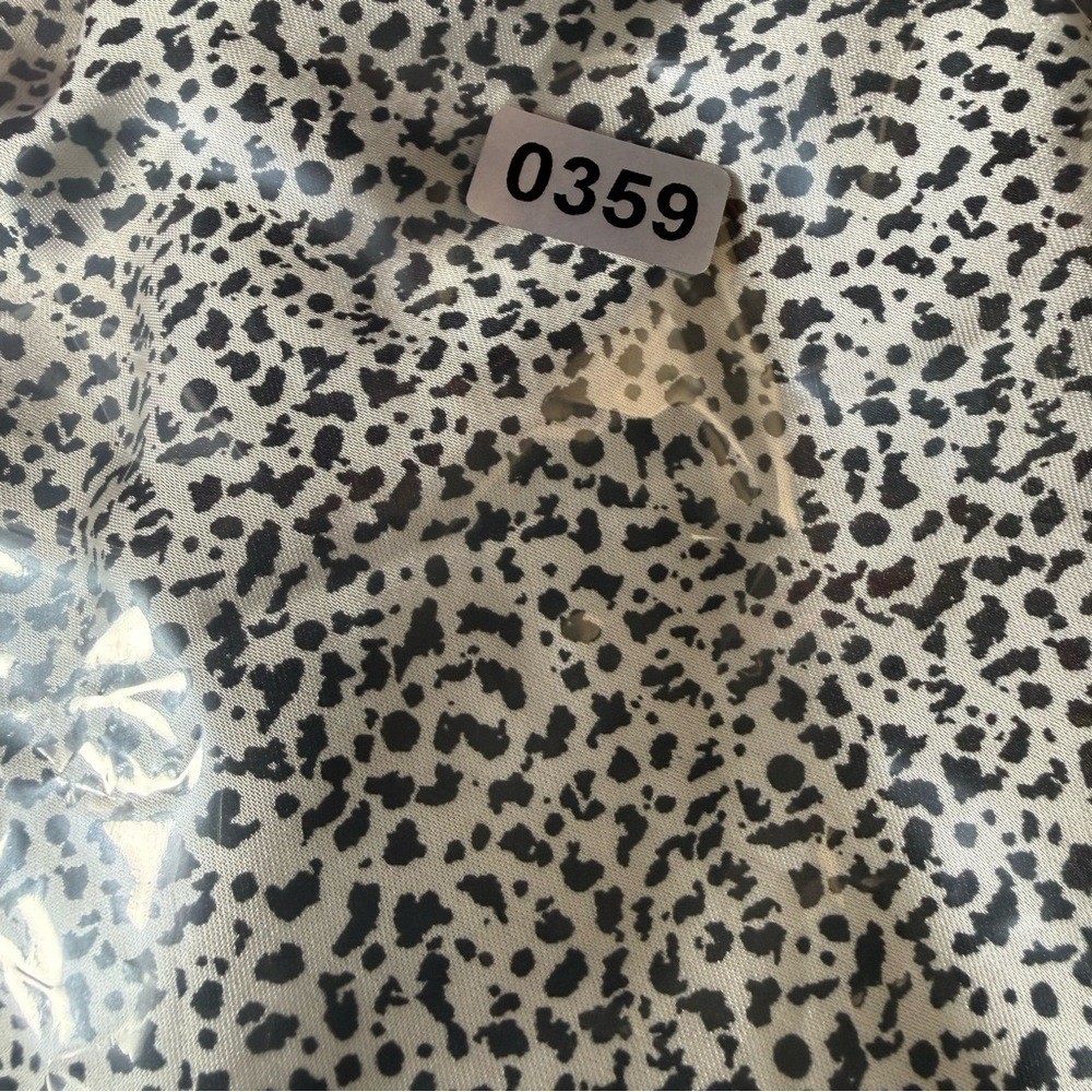 Sienna Sky Black And Cream Speckled Satin Skirt Size L Elastic Waist Mid Length