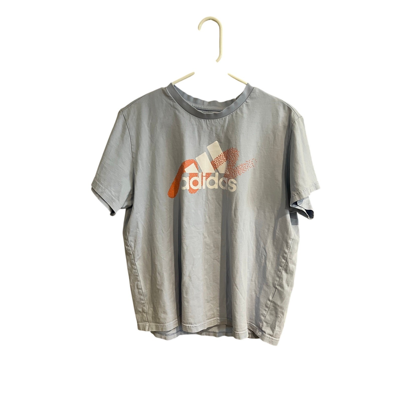 Adidas T-Shirt 100% Cotton Blue Orange White Made in Pakistan Unisex XL NWOT