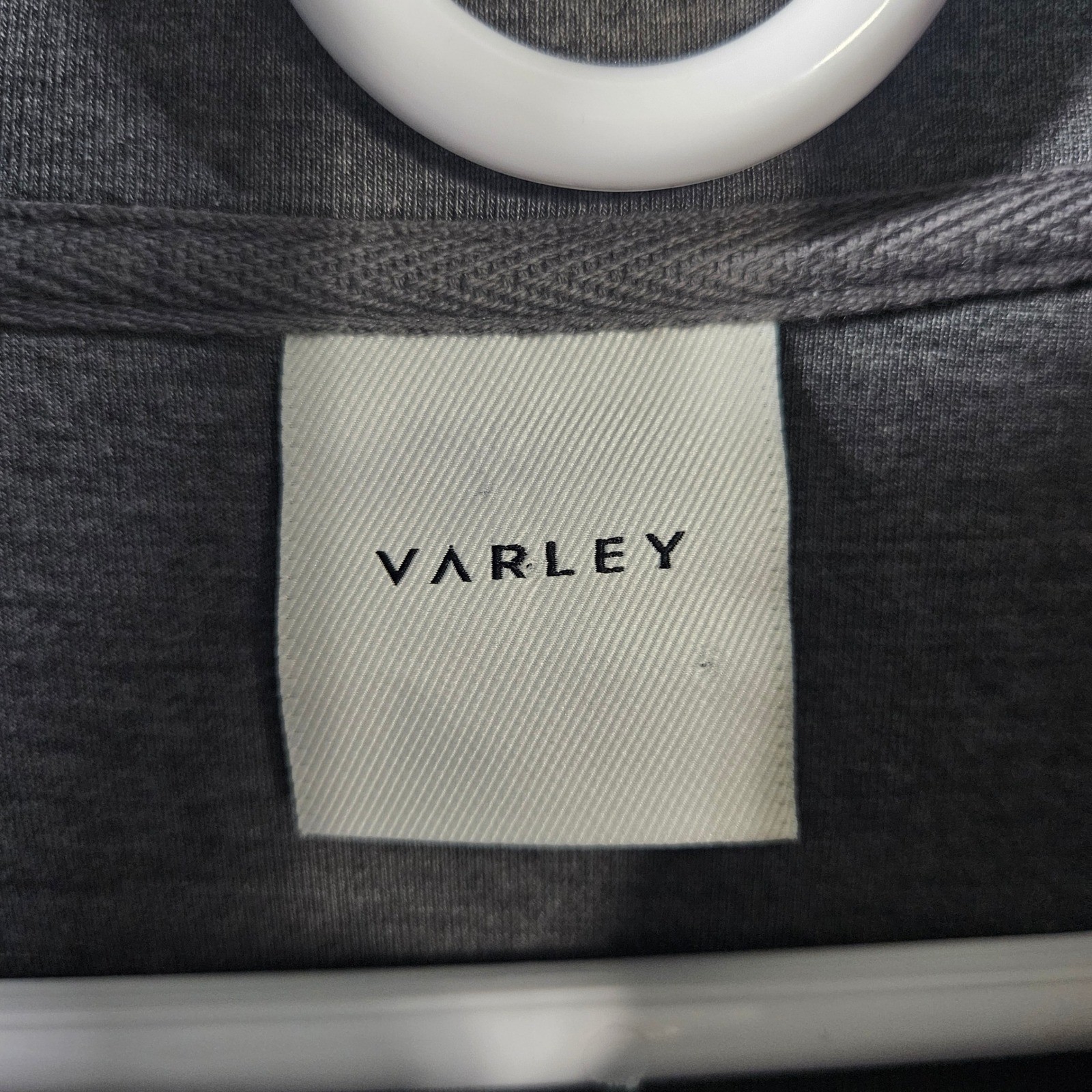 Varley Anset Jacket Grey Lightweight Doubleface Belted Snap Front Womens Large