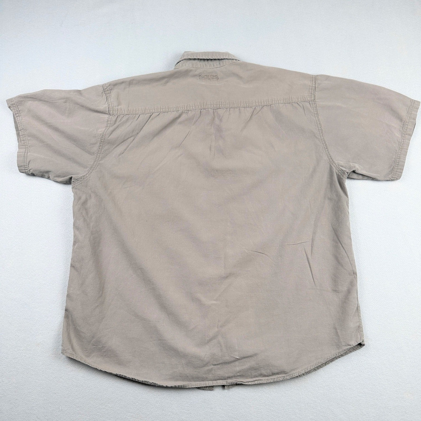 100% Cotton Dickies Ripstop Work Shirt Mens XL Khaki Tan Short Sleeve Utility