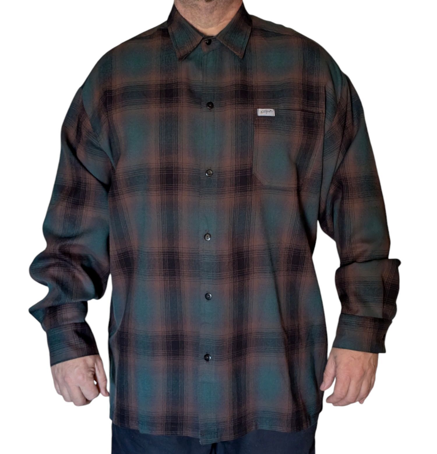 CALTOP OLD SCHOOL FLANNEL VETERANO LONGSLEEVE SHIRT PLAID SM-5X GANGSTER