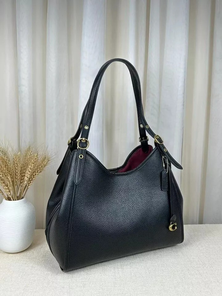 Coach Black Soft Pebble Leather Lori Shoulder Bag