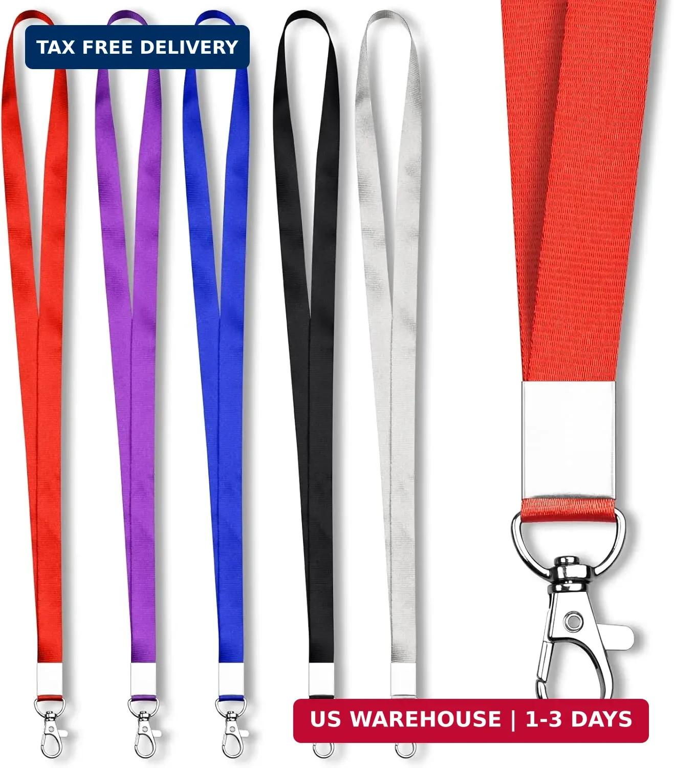 Mcyye 5 PCS Badge Lanyards with Clip for Keys & ID Badges, Premium Lanyard Strap