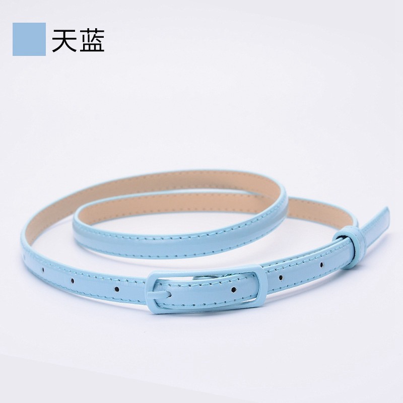 Thin Belt Ladies Decoration Leather Candy Color Belt Dazzling Color Patent