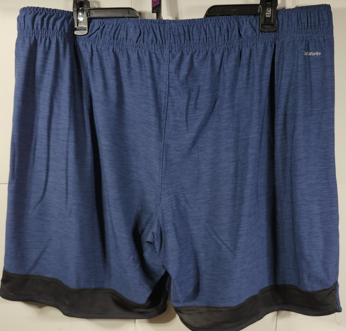 Athletic Works Men’s 2XL Shorts Blue Elastic Waist Stretch 9″ Inseam w/ Pockets