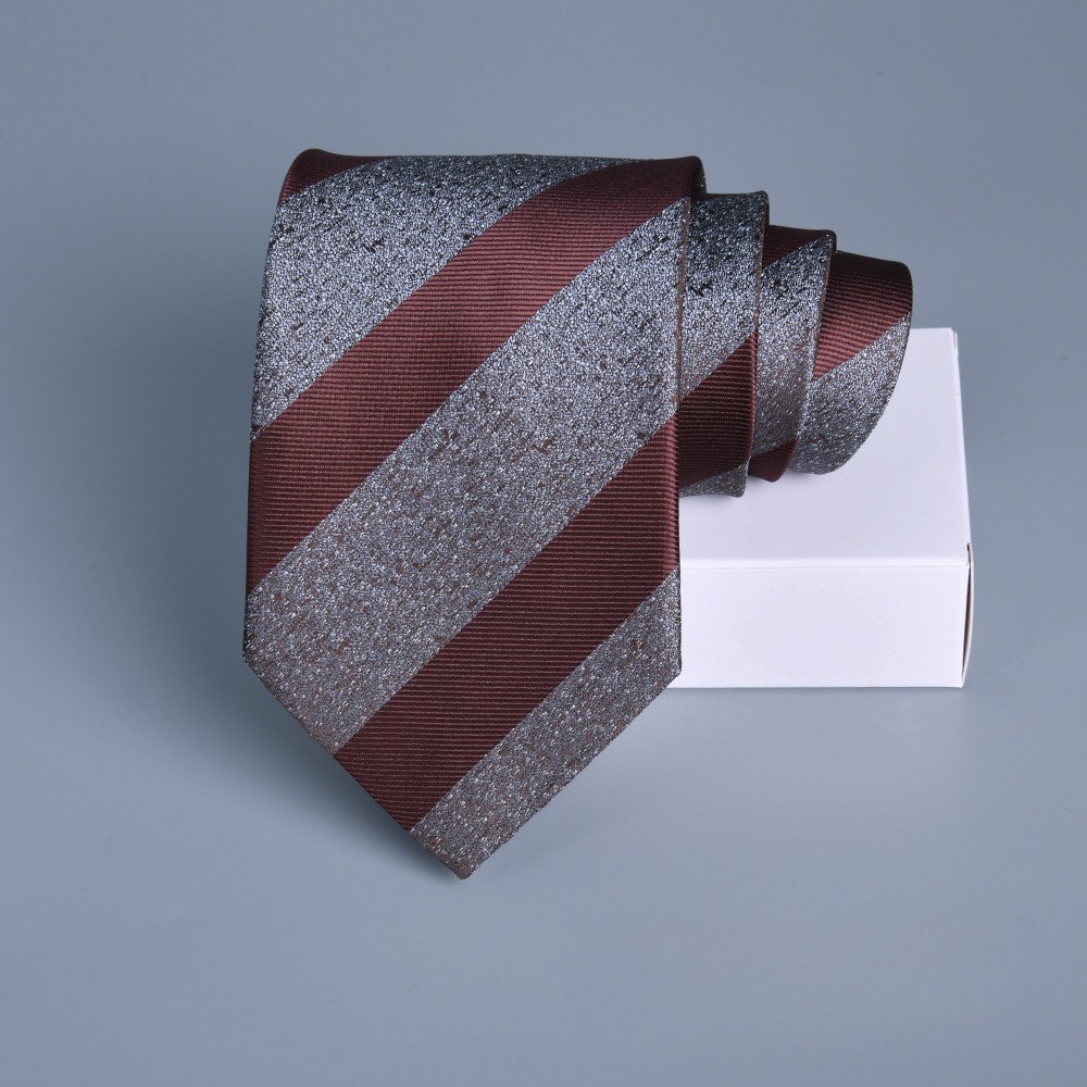 Classic Formal Business Men’s Tie 8cm Striped Jacquard Wedding Necktie with Box