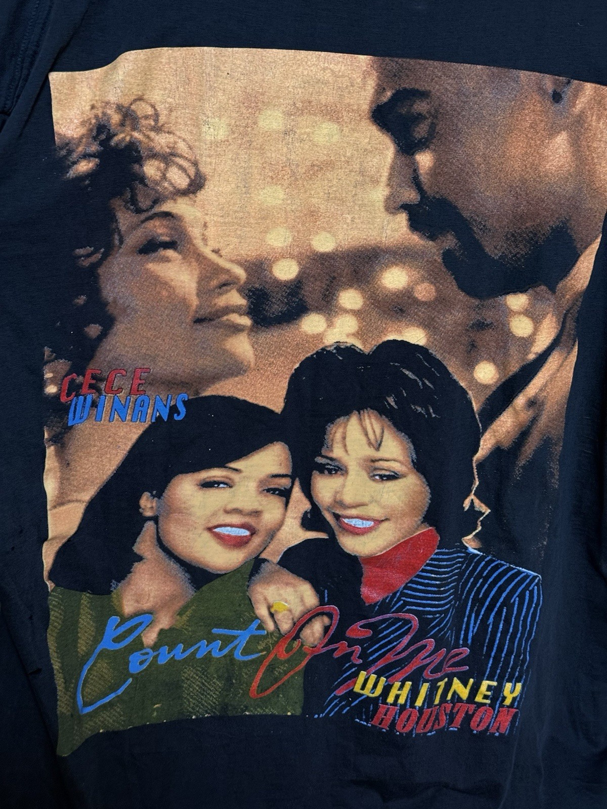 Dry Rot Vintage 90s Whitney Houston Rap Tee Not Wearable For Display Sold As Is