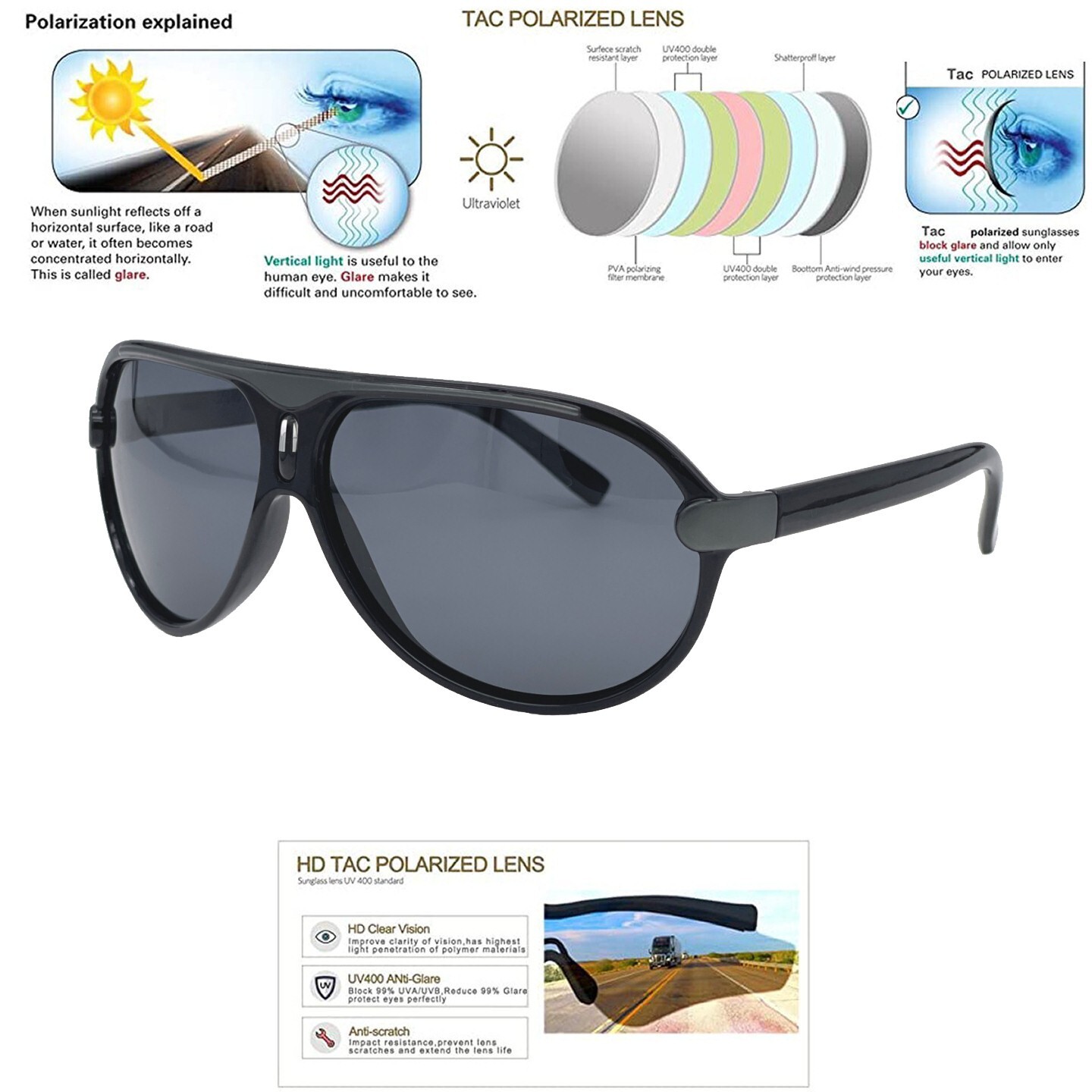 Retro 80s Fashion Polarized Vintage Black/Demi Pilot Men Women Sunglasses CRR