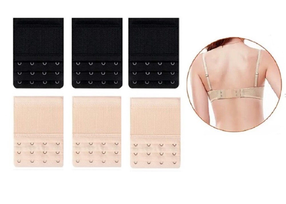 6Pcs Bra Extender Set–Adjustable 2/3/4 Hook Strap Extensions for Comfortable Fit