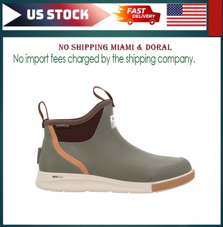 XtraTuf Men’s 6” Ankle Deck Boot Sport Fishing Boots Olive