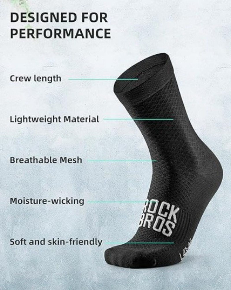 ROCKBROS Cycling Socks Breathable Wicking Athletic Compression Road to Sky Socks