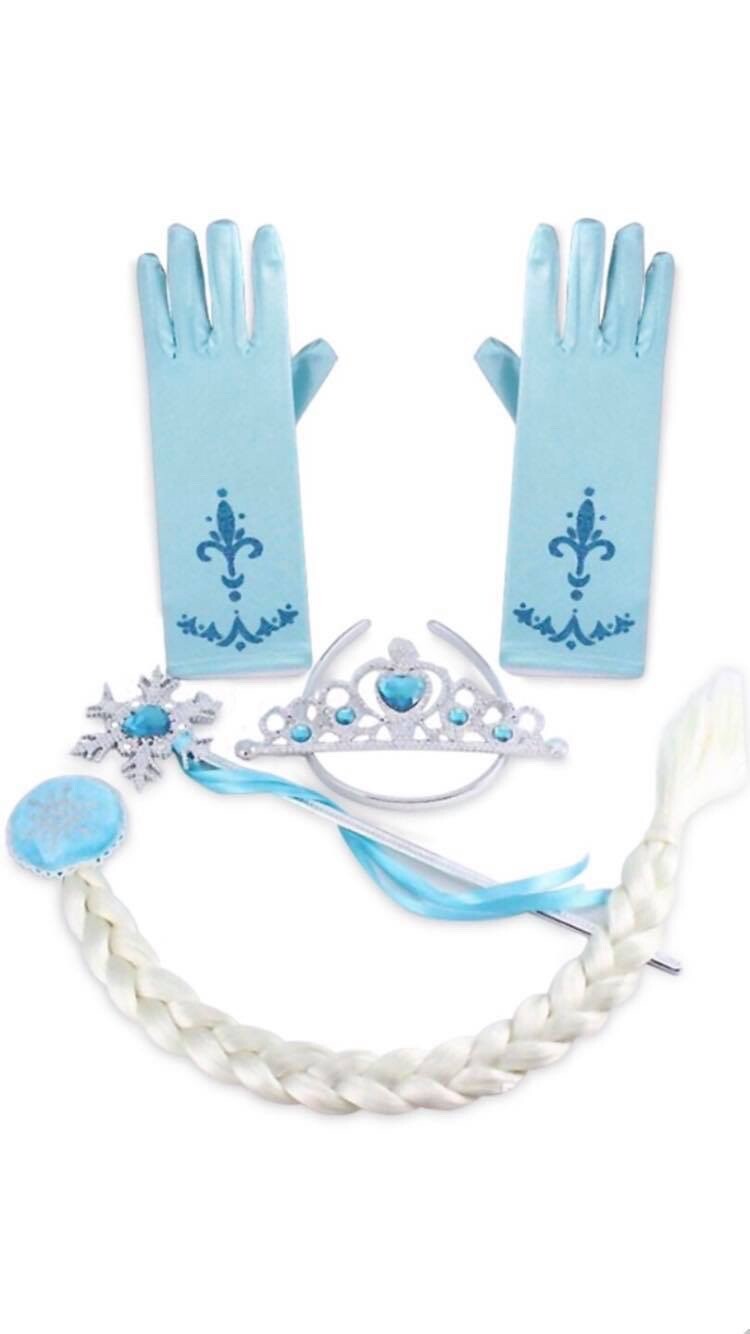 Elsa Frozen Princess Queen Dress Up Set Girls Costume US Fast Shipping