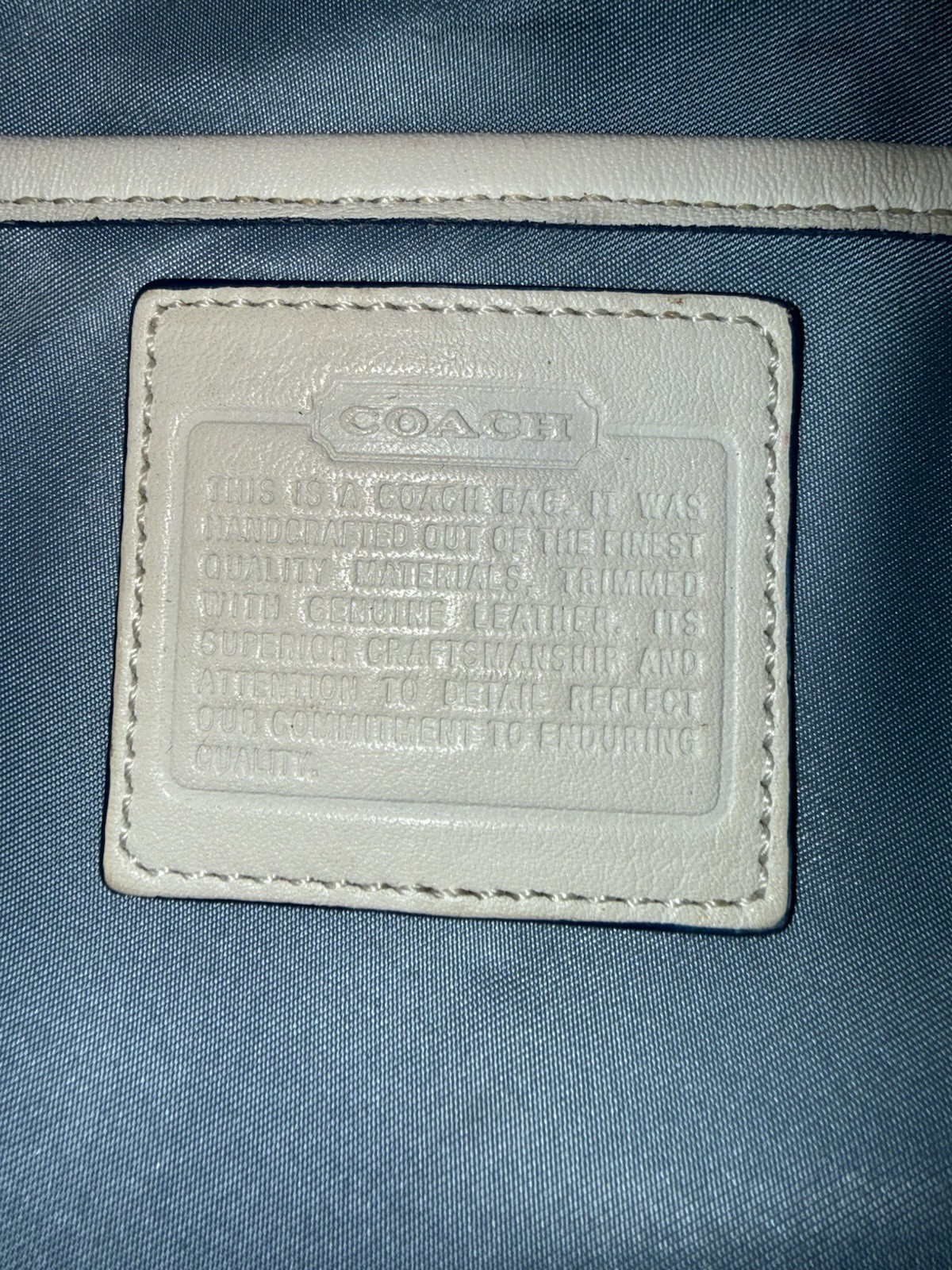 Coach Blue Solid Crossbody Bag Zip Closure Adjustable Strap Silver Hardware