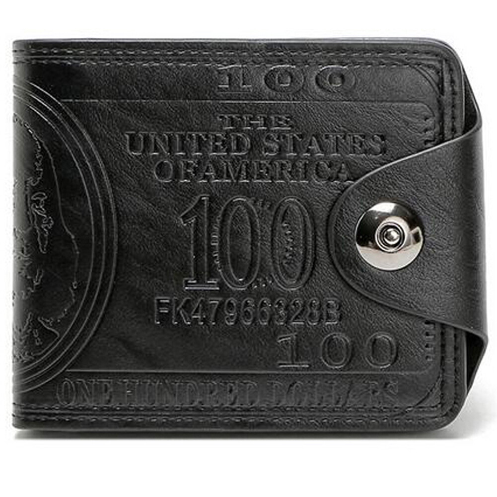 Men US $100 Dollar Bill Novelty Leather Bifold Wallet Card Holder Best Xmas Gift