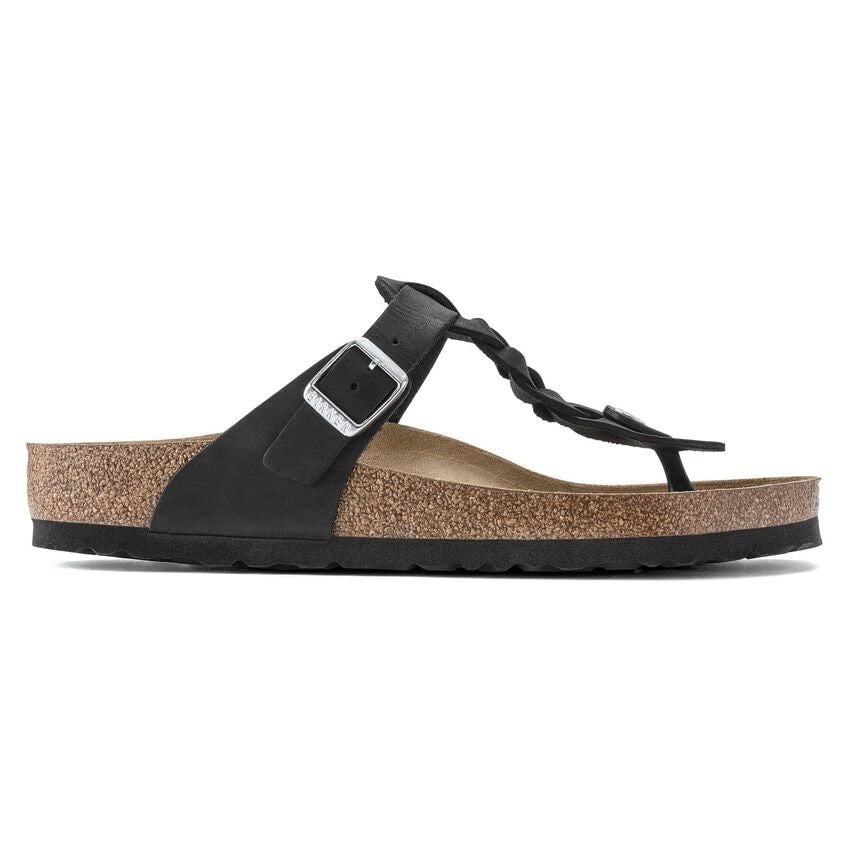 BIRKENSTOCK GIZEH BRAID WOMEN’S REGULAR FIT – SIZE: MEN 4 WOMEN 6 – BLACK