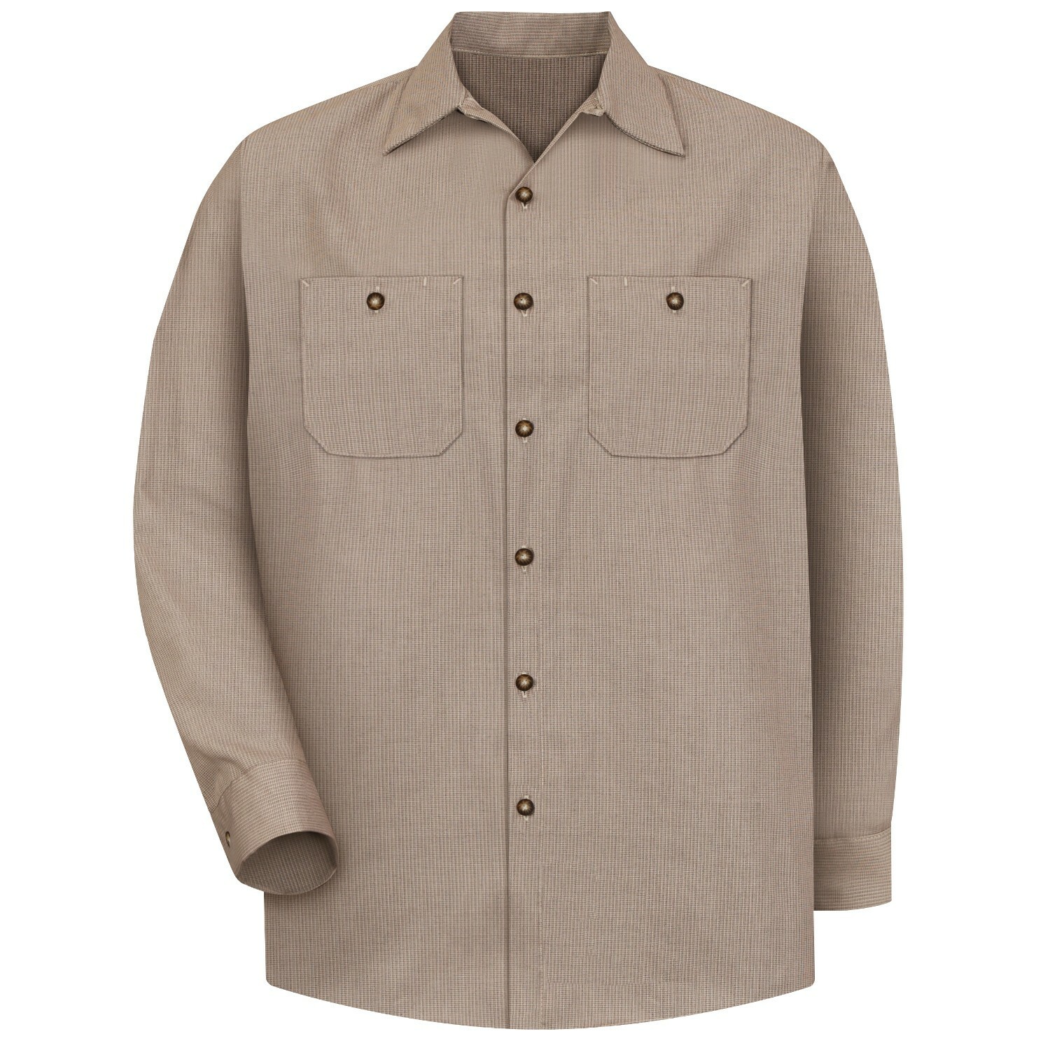 Red Kap Work Shirt Poplin Geometric Microcheck 2 Pocket Men’s Industrial Uniform