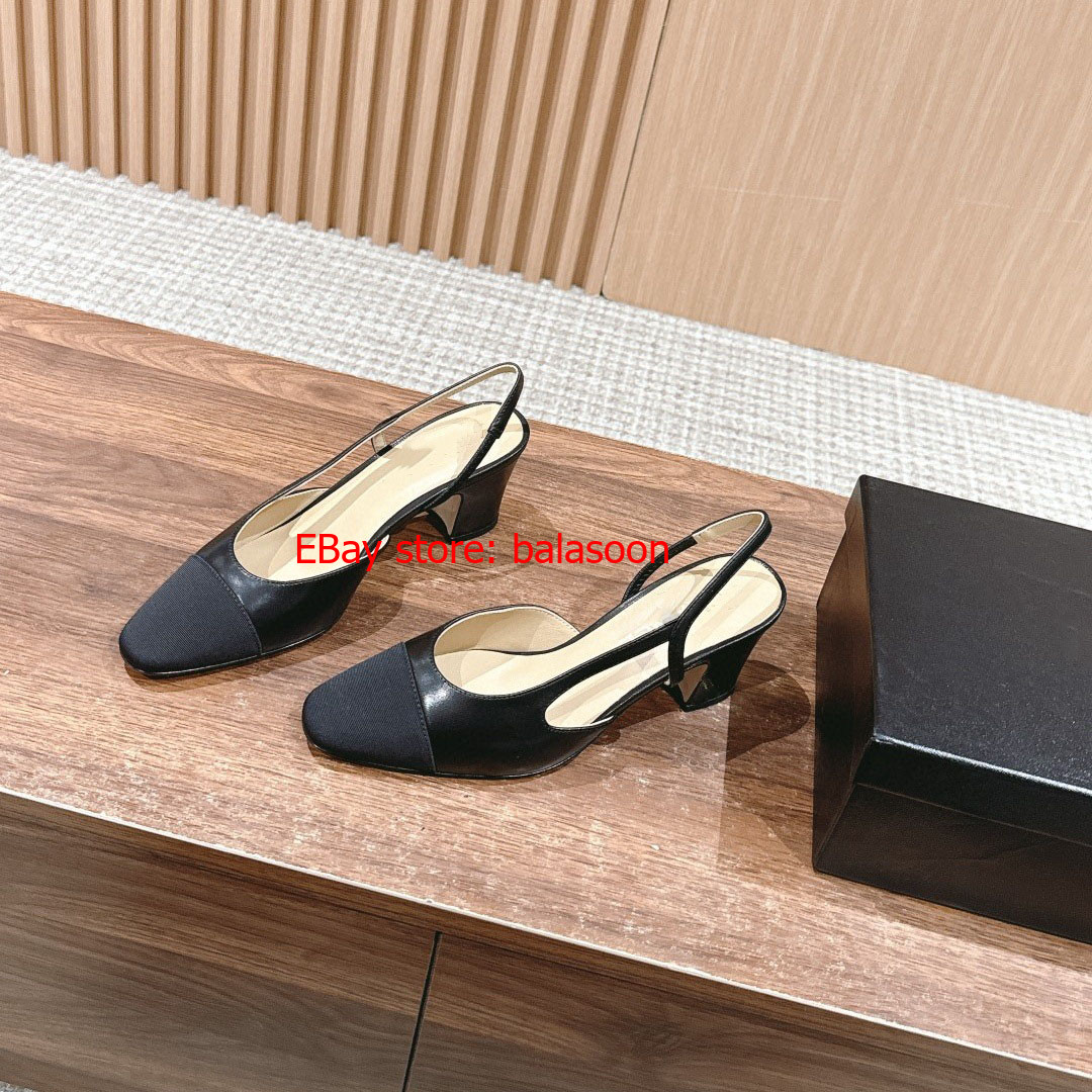half-Baotou strap sandals high-heeled Mary Jane color matching thick heel sandal