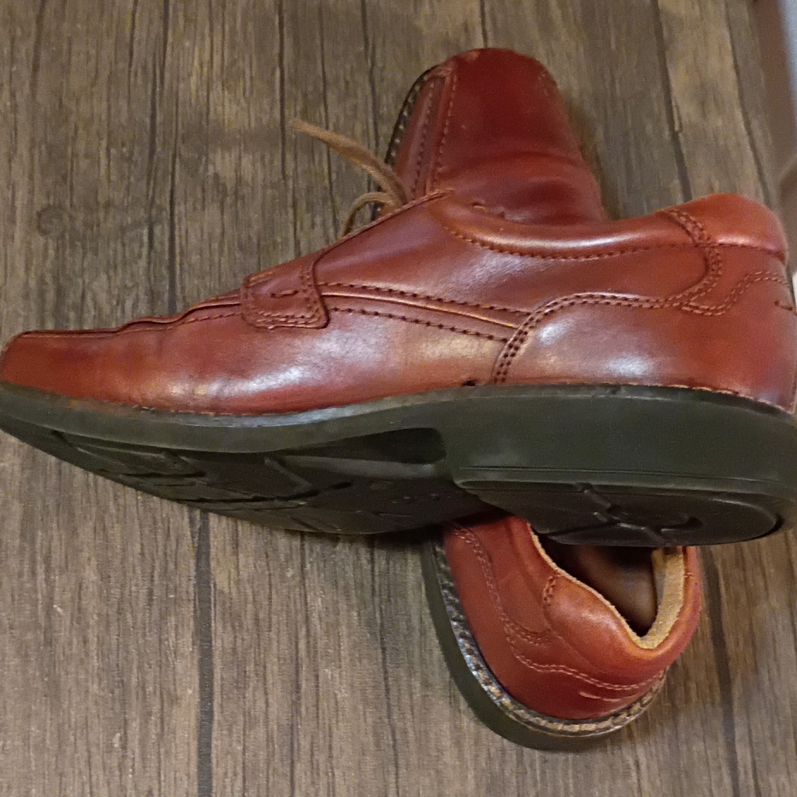 ECCO Shoes Mens 9.0 Brown Leather Derby Oxford Lace-Up Dress Comfort Classic